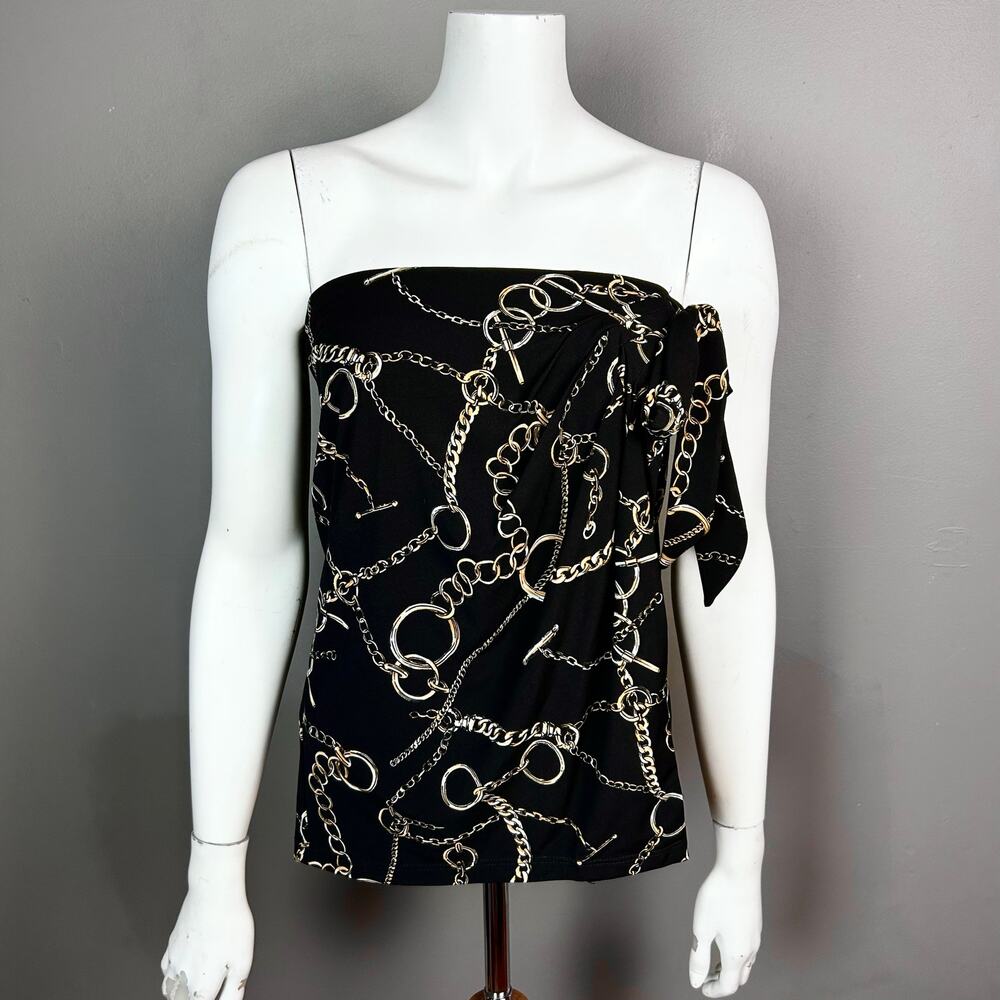 Cache‎ tube top XS wrap chain black mobwife equestrian convertible skirt VTG 90s